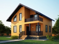 Дом из бруса 8х9 | Полутороэтажные деревянные дома и коттеджи 7х8