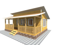 Каркасный дом 6х8 | Одноэтажные деревянные садовые домики с террасой