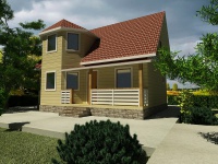 Каркасный дом 7х9 | Одноэтажные с мансардой каркасные садовые домики с террасой