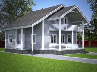 Каркасный дом 7х9 | Полутороэтажные деревянные дома с террасой