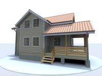 Каркасный дом 9х12 | Полутороэтажные деревянные дома и коттеджи с балконом