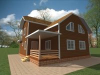 Дом из бруса 10х12 | Двухэтажные деревянные дома и коттеджи с террасой