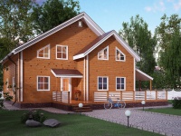 Каркасный дом 10х11 | Полутороэтажные деревянные коттеджи с террасой 8х11