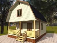 Каркасный дом 6х8 | Одноэтажные с мансардой деревянные дачные дома 6х8