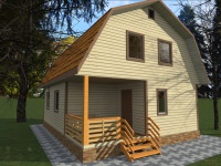 Каркасный дом 7х9 | Одноэтажные с мансардой деревянные дома и коттеджи