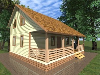 Каркасный дом 9х9 | Деревянные дачные дома с террасой