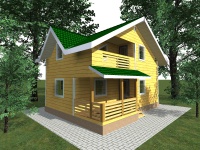 Дом из бруса 6х9 | Деревянные дома с террасой