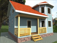 Каркасный дом 6х9 | Полутороэтажные деревянные дома и коттеджи 6х9