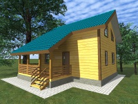 Дом из бруса 6х8 | Полутороэтажные деревянные дома с террасой