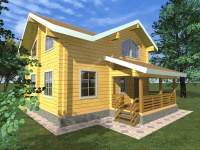 Дом из бруса 8х9 | Полутороэтажные деревянные дома и коттеджи 8х9