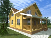 Дом из бруса 8х11 | Полутороэтажные деревянные коттеджи с балконом