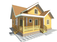 Каркасный дом 8х8 | Одноэтажные с мансардой деревянные дачные дома с террасой