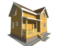 Каркасный дом 6х8 | Полутороэтажные деревянные дома и коттеджи 6х8