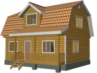 Каркасный дом 6х9 | Одноэтажные с мансардой деревянные дома и коттеджи с террасой