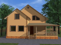 Каркасный дом 8х9 | Полутороэтажные деревянные коттеджи с террасой 8х10